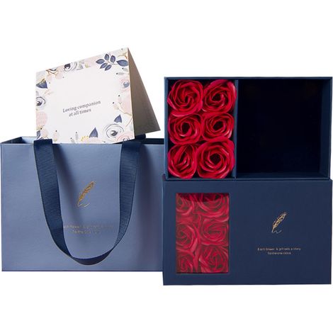 Boîte Cadeau Bijoux Rose Éternelle - Écrin à Bijoux Fait Main pour Femme, Épouse, Fiançailles, Fête des Mères (1/5)