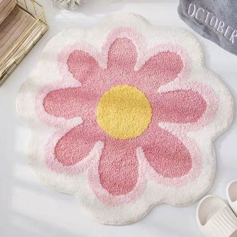 Saugfähige Fußmatte in Kaschmiroptik mit floralen Mustern für Wohnzimmer, Schlafzimmer oder Nachttisch, ideal für Kinderzimmer. (1/5)