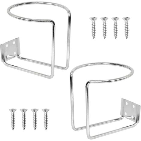 Lot de 2 porte-gobelets de voiture, porte-gobelets universels en acier inoxydable en forme d'anneau, avec vis, pour bateau, yacht et camion. (1/5)