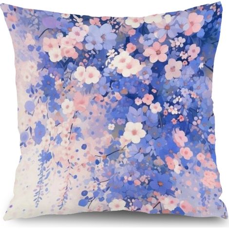 Housse de coussin patio floral, décoration jardin extérieur pour canapé-lit salon,40×40cm (1/5)