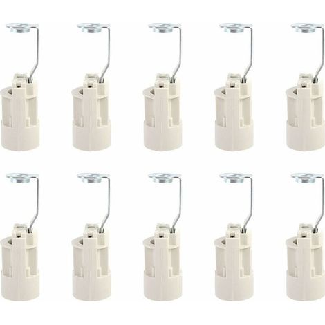 Culot douille E14 réglable en plastique isolant – Résistance aux flammes – 10 pièces – Compatible LED et ampoules économiques – 250V 4A (1/5)