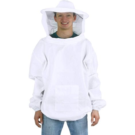 Traje de apicultor Ropa de apicultor Chaqueta de apicultor con velo, capucha y sombrero Ropa de apicultor Protección profesional para apicultores (1/5)