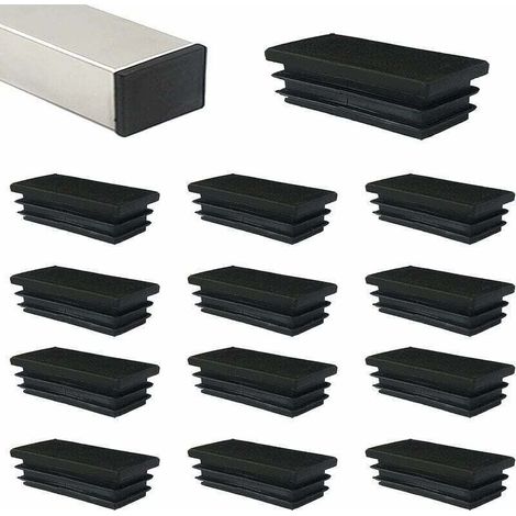 18 pièces 60 X 40mm Bouchon Plastique Embout Rectangle Carre Noir D'obturation pour Pieds de Meuble Trampoline pour Pieds de Meuble/Trampoline/Armoire/Étagère/Chaise (1/4)
