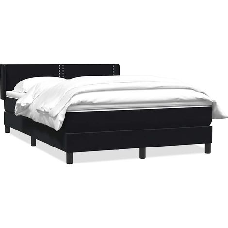Maison Exclusive - Giroletto a Molle con Materasso Nero 160x210 cm in Velluto