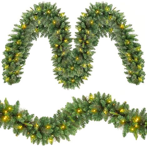 Guirlande de Noël Lumineuse 4M 80LED Guirlande de Noël Artificielle, décoration Artificielle Décoration de noël intérieur extérieur (1/5)