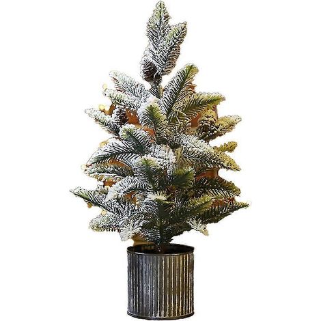 Árbol de Navidad artificial flocado, árbol de Navidad de cedro de escritorio (1/5)