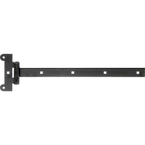 Penture anglaise avec l'axe pressé laquée noire penture 391 x 30 mm charnière 121 x 51 mm (1/4)