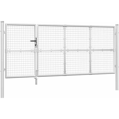 Maison Exclusive - Maschen-Gartentor Silber 350x125 cm Verzinkter