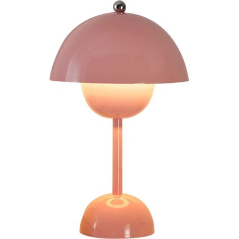Ortviai Lampe de bureau LED réglable en intensité et couleur (3 teintes), design minimaliste en fer, rose – 18 x 30 cm (1/5)