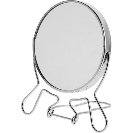 Miroir de table double face en métal, 15 cm, pivotant, pour maquillage et dressing