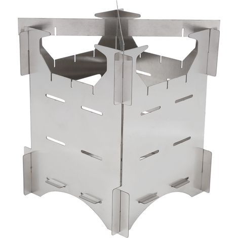 Réchaud à bois pliable et portable en acier inoxydable, mini-cuisinière pour le camping, les voyages, la randonnée et les pique-niques en plein air. (1/5)