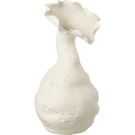 Vase Déco en Céramique "Helix" 38cm Blanc (1/4)