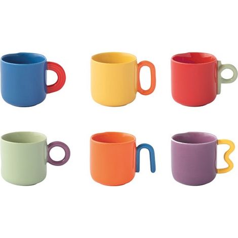 Confezione da 6 Tazze da Caffè 10 Cl Bicolore - Creative - Easy Life