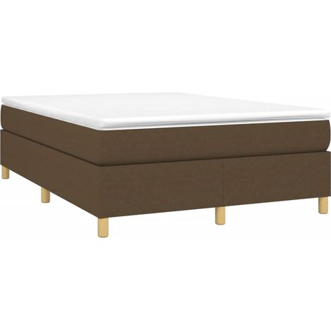 Estructura de cama con somier tela marrón oscuro 140x200 cm vidaXL