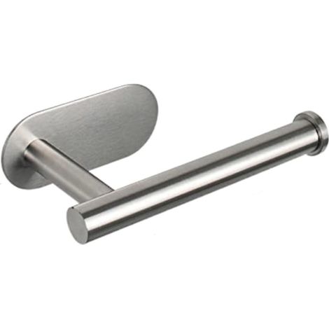 Porte-Papier Toilette Sans Perçage, Porte-Rouleau Autocollant en Acier Inoxydable, Accessoire Salle de Bain Argent