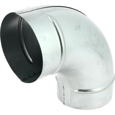 Coude 90° en acier galvanisé Ø 125 mm – Raccord VMC pour ventilation – Montage facile par emboîtement – Compatible jusqu'à Ø 200 mm (1/4)