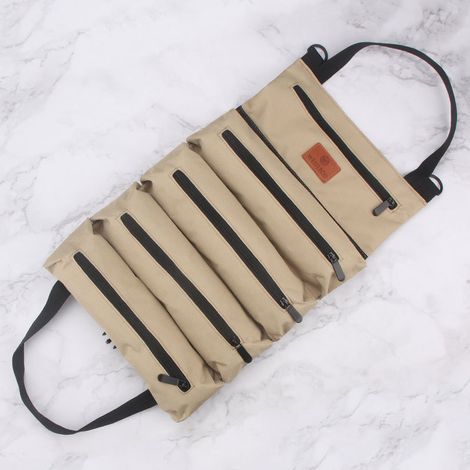 Trousse à outils en tissu, sac de rangement d\'outils de voiture portable, sac à outils d\'électricien, trousse à outils de quincaillerie,kaki