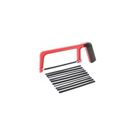 Petite Scie à Métaux, Scie à Métaux Junior, Mini Scie à Métaux, Mini Hand Saw, Scie à Métaux Portable, Petite Scie à Main, Avec 10 Lames de Scie Interchangeables, pour Couper Plastique
