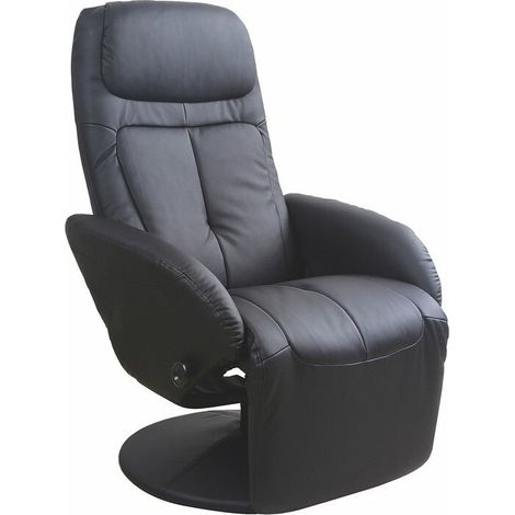 Sillón reclinable Houston 492, Negro, 84x74x80cm, Cuero ecológico (1/3)