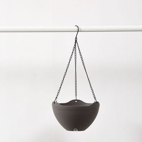 Lot De 2 Pot De Fleurs Suspendu Pour Balcon Panier Suspendu En Plastique Avec Crochet À Chaîne - Pour Decoration Murale, Intérieur, Extérieur, Balcon, Jardin Pour Plante Succulentes Et Grimpan (1/5)