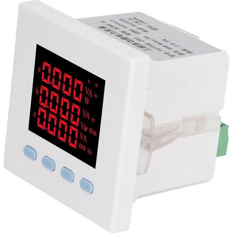 Weißer 3-Phasen-Multifunktions-Stromzähler, 9600 bps, hochpräzise, LCD-ABS-Display, AC220V (1/4)