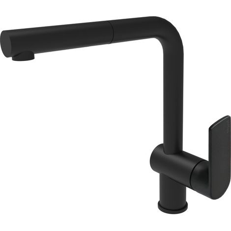 B-Way mitigeur de cuisine sur pied avec douchette extractible, noir mat (SATBSBW185)