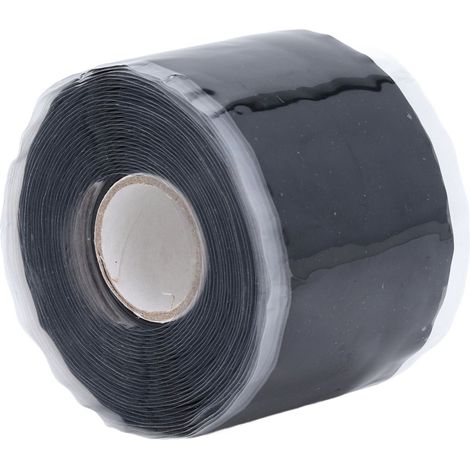 Ruban adhésif de réparation en caoutchouc silicone noir, 5 m de long, 50 mm de large et 0,8 mm d'épaisseur, pour tuyaux d'arrosage. (1/5)