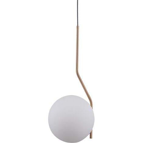 Italux Carimi - Lámpara colgante moderna de latón miel 1 luz con pantalla blanca, E27 (1/4)