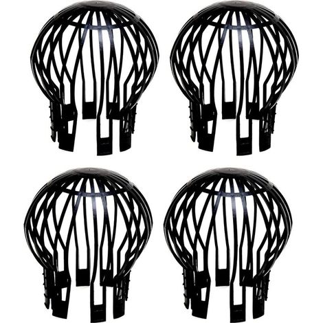QAZQA Lot de 4 protections de gouttière flexibles en plastique, garde les gouttières non obstruées par des feuilles, de la mousse, de la boue, des boules et autres débris