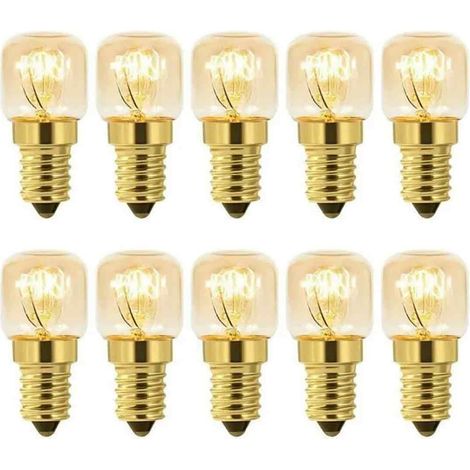 Pièce de rechange pour De 10 ampoules à incandescence 15W blanc chaud E14 pour four, réfrigérateur, micro-ondes, résistant à la ch (1/5)