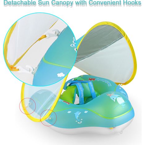 Bouée gonflable pour bébé avec pare-soleil amovible, appareil d'apprentissage de la natation, piscine flottante. (1/5)