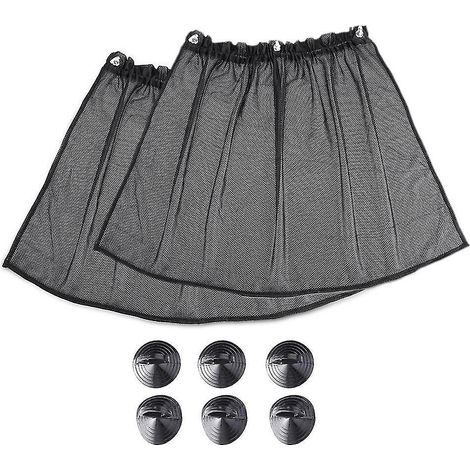 2 rideaux de voiture latéraux pour pare-soleil, rideau en maille pour pare-brise B (1/4)