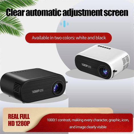 Mini projecteur WiFi, projecteur home cinéma, écran synchronisé, noir, prise UE (1/5)