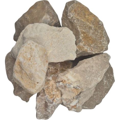 PACK +/- 1,5T ≃ 20M² (2 X 750 Kg) Pierre à Gabion Ocre Beige Ø 70/120 mm - Livraison STANDARD