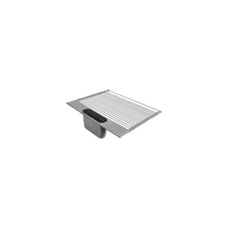 Escurreplatos de Acero Inoxidable con Porta-Cubiertos: Escurridor Grande de 20'' x 11'' para Fregadero de Cocina + Pequeña Almohadilla Aislante para Mesa de Comedor (Escurridor Gris) (1/5)