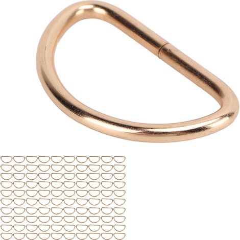 Lot de 100 anneaux en D métalliques pour collier de chien, sangles de poitrine et accessoires pour valises pour animaux de compagnie (dorés) (1/5)