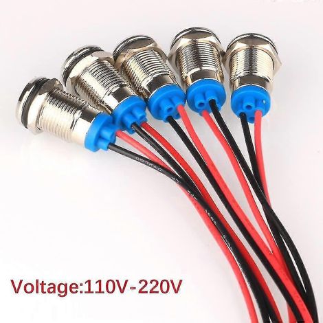 unidades de 10 mm, 230 V CA, LED, lámpara indicadora metálica impermeable (amarilla) - Hao Hwy