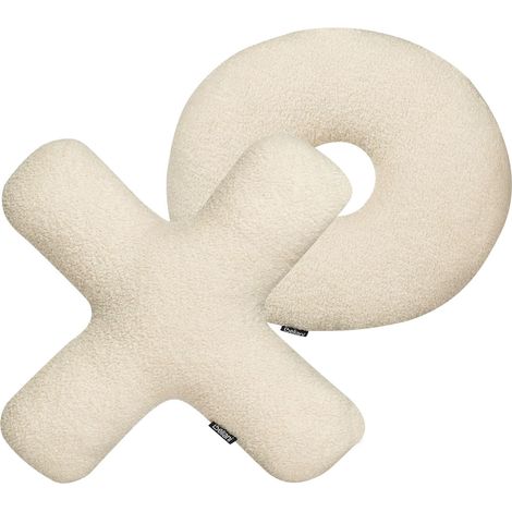 Dekokissen 2er Set HESPERIS Bouclé Beige Ohne Muster