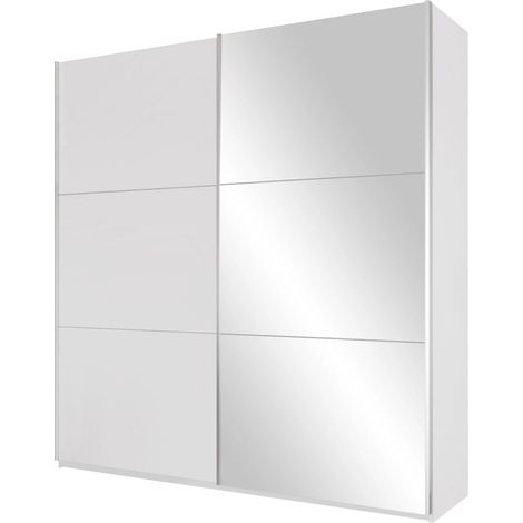 Armario Honolulu 131, Blanco, 244x225x65cm, Puertas de armario: Correderas, Número de estantes: 9 (1/4)