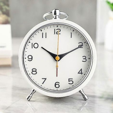 Veilleuse Réveil - Mouvement À Quartz - Style Rétro - Blanc - 162 X 110 Mm - 1 Pièce (1/2)