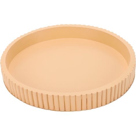 Plateau décoratif rond en résine, table basse, centre de table, objet de décoration polyvalent pour salon ou chambre. (1/5)