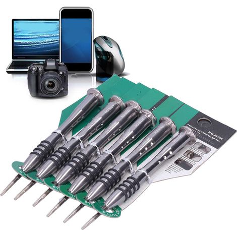 Satz von 6 Schraubendrehern zum Zerlegen und Reparieren von Elektronikprodukten, Sechs-Stern-Typ (8024 6150 Blei + Nickelsand T7) (1/5)