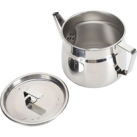 Ölfilter aus Edelstahl mit großem Durchmesser für die heimische Küche, ideal zum Braten von Schweinefett und Fleisch, zur Aufbewahrung und Filtration von Ölresten, aus dickem Edelstahl.