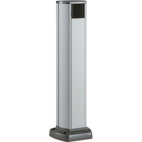 Schneider – Colonnette aluminium 1 face 0,43 m – H430mm x L68mm – IP30 – Anodisée – Pour montage au sol – Entrée de câble en dessous (1/3)
