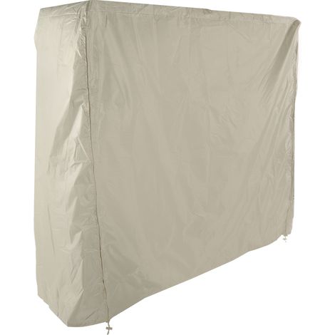 Housse de table de ping-pong imperméable, en polyester enduit d'argent, taffetas, pour tables de terrasse, avec fermeture éclair, beige, 155 x 75 x 144 cm (1/5)