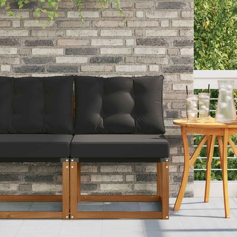 vidaXL Outdoor Middle sofa Solid Acacia Wood and Textilene Fabric