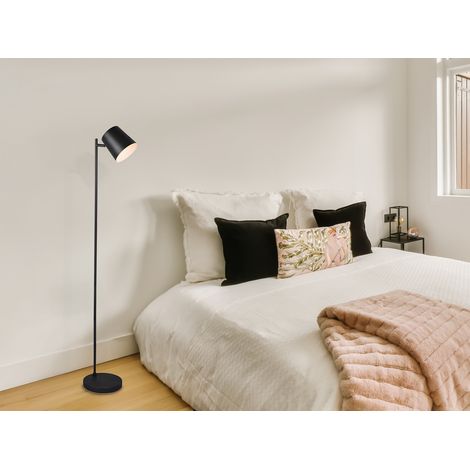 Kleine Akku Stehlampe BLAKE kabellos - dimmbar, Metall Schwarz, Höhe 125cm (1/10)