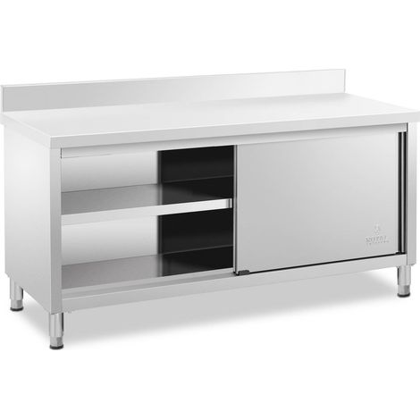 Meuble bas inox - Royal Catering - Capacité de charge : 600kg - Surface de travail : 180 x 60 cm (1/4)