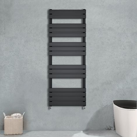 WarmeHaus Flat Panel Anthracite Bathroom Heated Towel Rail Ladder Radiator Warmer 1600x450mm