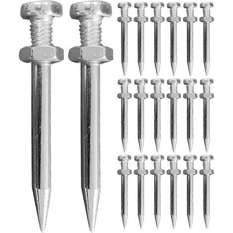 20 clous aérateurs pour chaussures de pelouse, piquets aérateurs en métal, outil aérateur, piquet aérateur pour chaussures, cheville aérateur-5.80X0.80X0.80CM-Silver (1/4)